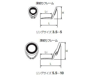 富士工業(Fuji工業)　T-KTSG5.5　ティップ用シングルフットガイド (ハイテンシルチタンフレーム+SiCリング)