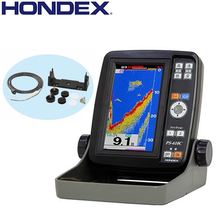 ホンデックス(HONDEX)　魚群探知機　PS-610C 電源コード・架台セット〈5型ワイドカラー ポータブル魚探〉