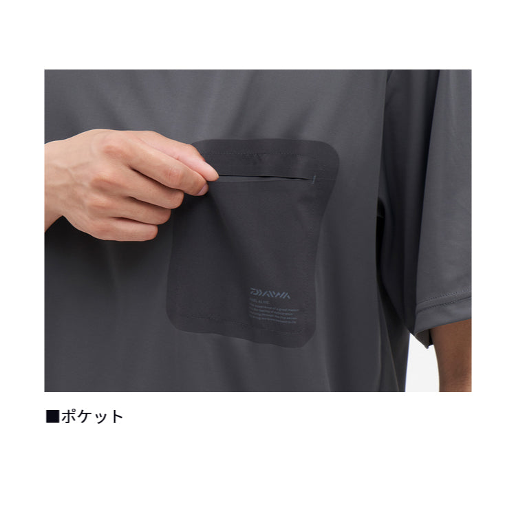 ダイワ シャツ DE-5624 ハイストレッチポケットTシャツ チャコール DAIWA 取寄