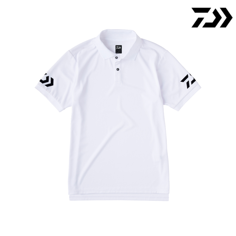 ダイワ シャツ DE-7925 半袖ポロシャツ ホワイト×ブラック DAIWA