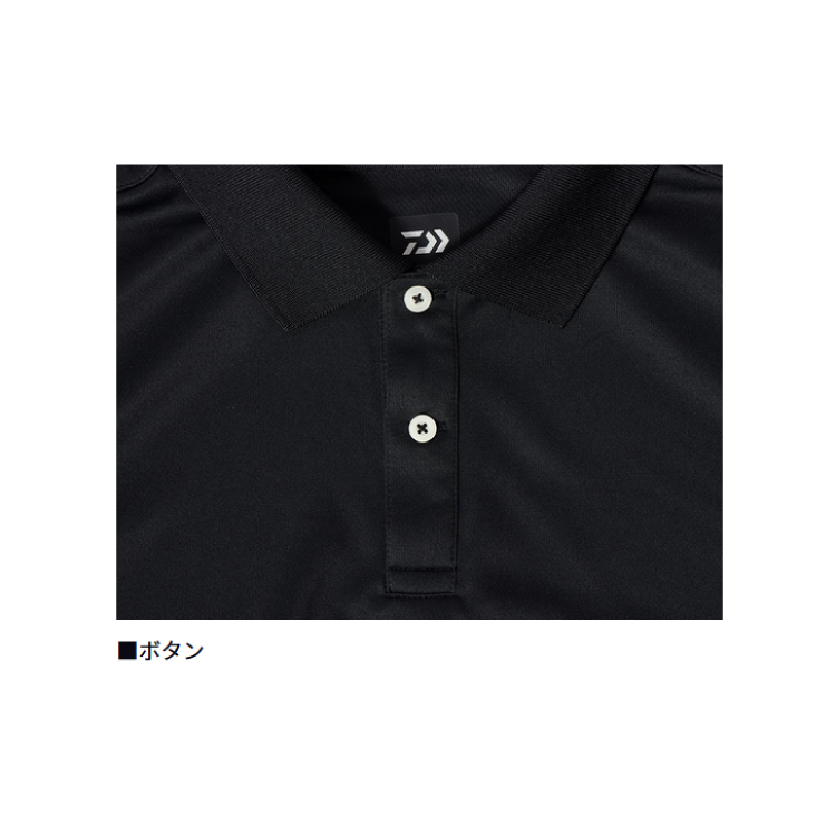 ダイワ シャツ DE-7925 半袖ポロシャツ ホワイト×ブラック DAIWA