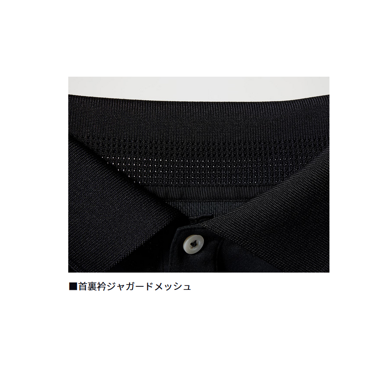 ダイワ シャツ DE-7925 半袖ポロシャツ ブラック×ホワイト DAIWA