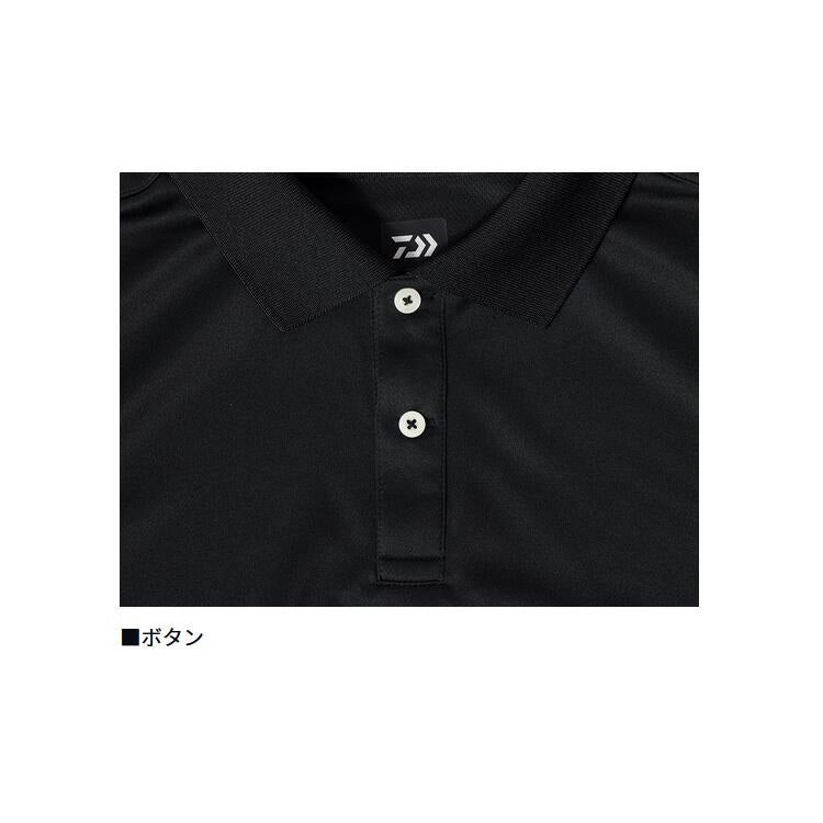 ダイワ シャツ DE-7925 半袖ポロシャツ ブラック×ホワイト レディースサイズ DAIWA