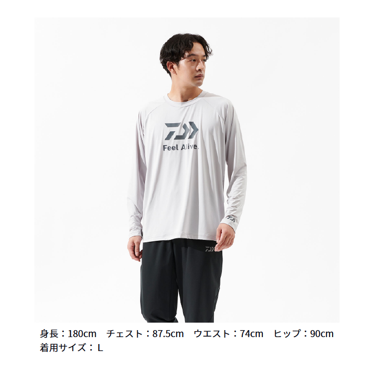 ダイワ ラッシュガード DE-6225 ICEDRY ロングスリーブシャツ オレンジ DAIWA