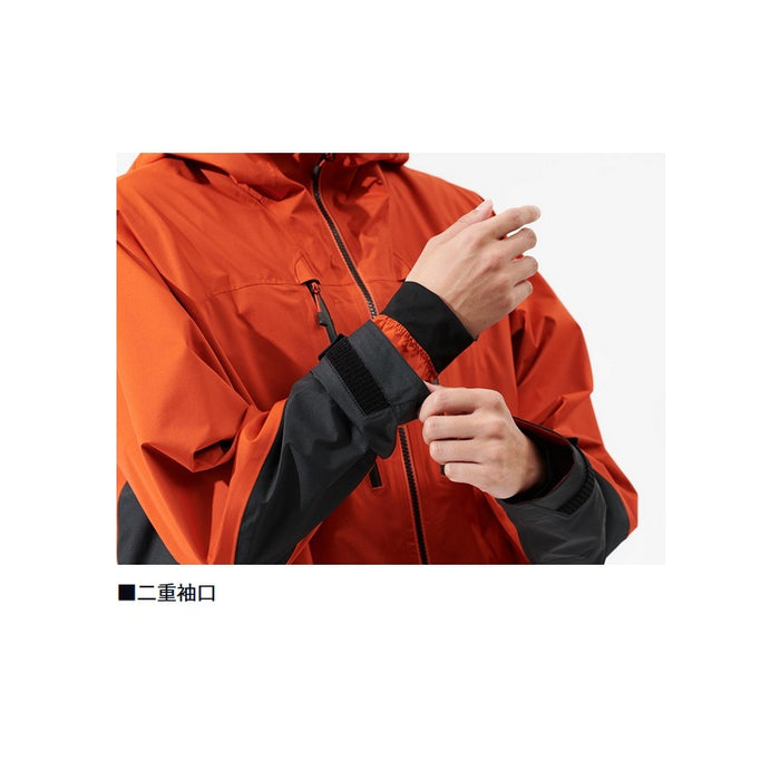 新品未使用　デサントのレインウェアセットアップ　オレンジ／黒　サイズO(TL) 新品未使用デサントのレインウェアアウターオレンジ/黒サイズO(TL)