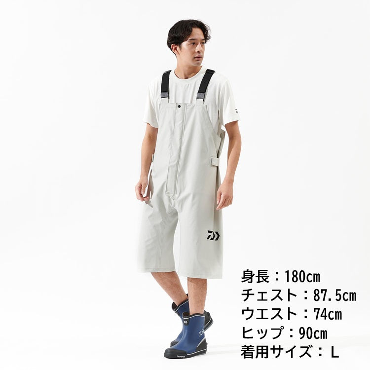 ダイワ レインウェア DR-6325P オーシャンレインハーフサロペット ブラック DAIWA