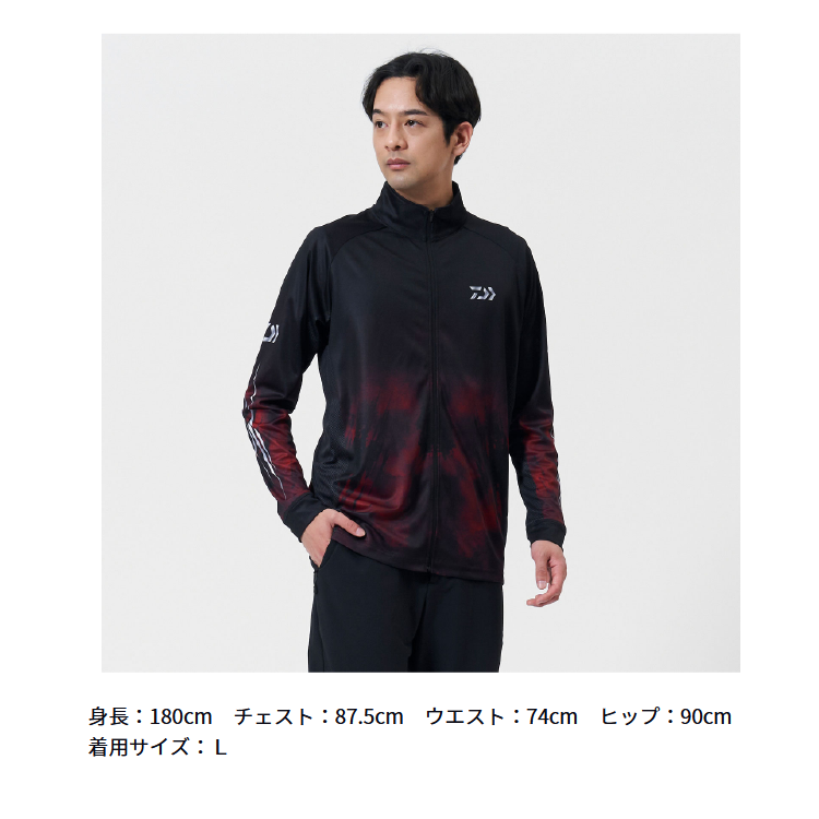 ダイワ シャツ DE-7725 エキスパートライトジップシャツ レッド DAIWA