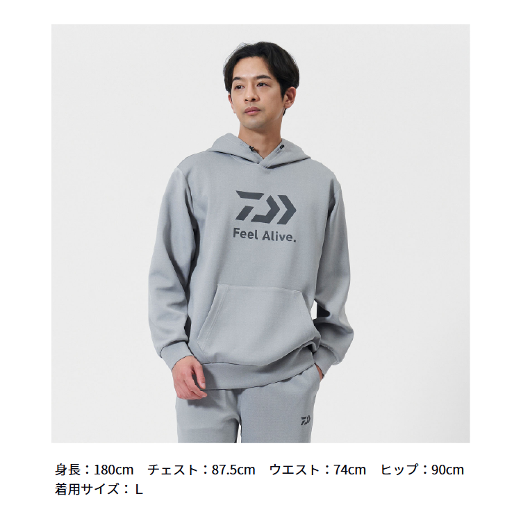 ダイワ パーカー DE-8925 DANROTECHスウェットフーディー グレー DAIWA