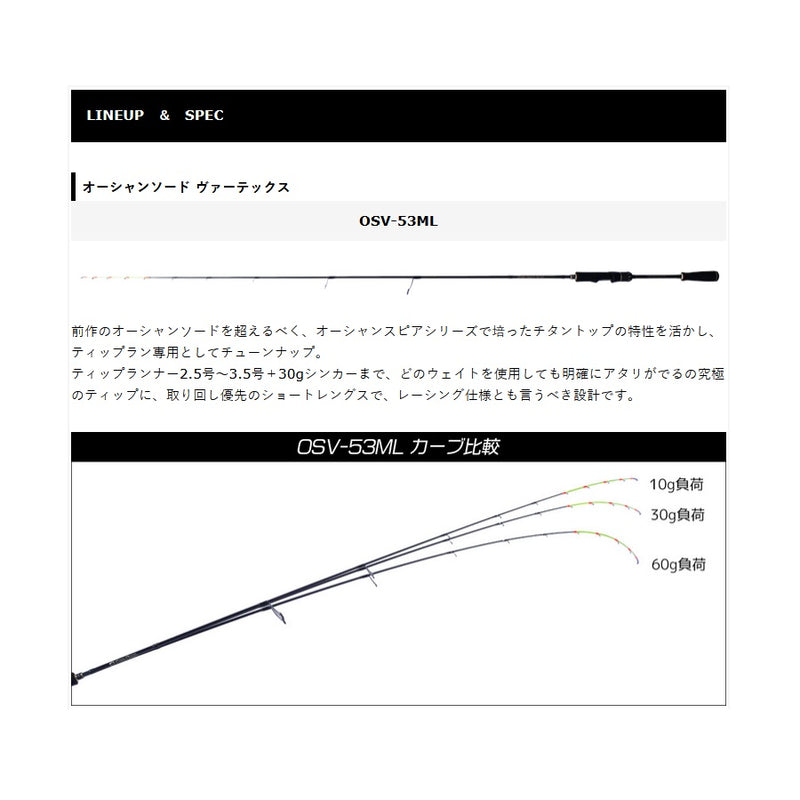 クレイジーオーシャン オーシャンソード Vertex OSV-53ML 釣り ロッド