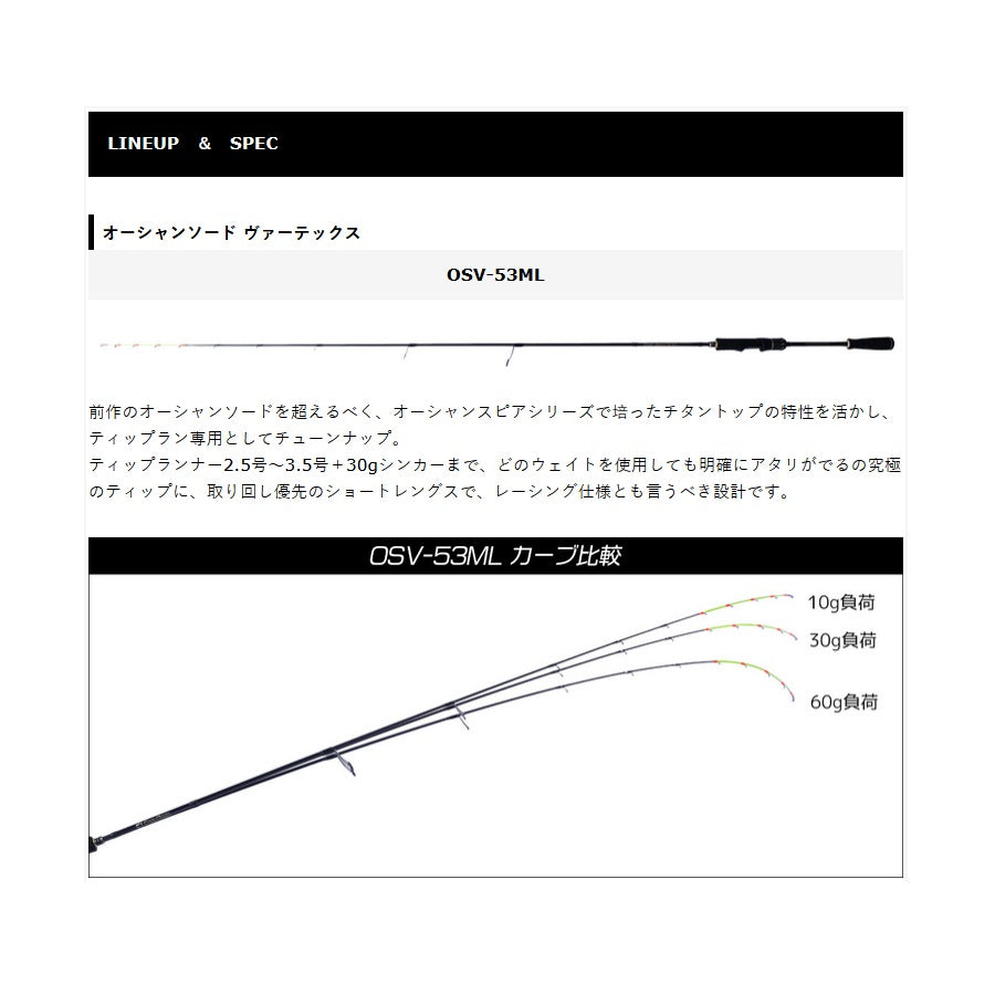 クレイジーオーシャン オーシャンソード Vertex OSV-53ML 釣り ロッド - 釣具通販OZATOYA