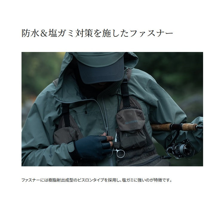 シマノ レインウェア RA-025X ゴアテックスショートレインジャケット ブルーチャコール SHIMANO 取寄