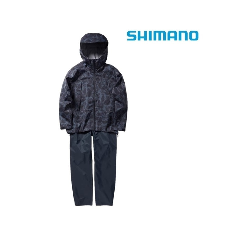 シマノ レインウェア RA-047X 3レイヤーレインスーツ ブラックダックカモ レディースサイズ SHIMANO 取寄