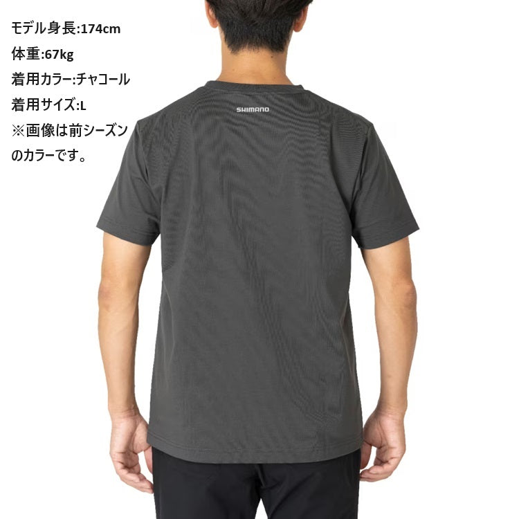 シマノ シャツ SH-021W ドライロゴTシャツ ショートスリーブ ブラック SHIMANO 取寄