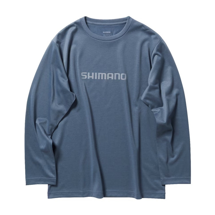 シマノ シャツ SH-022W ドライロゴTシャツ ロングスリーブ ニューブルーグレー SHIMANO 取寄