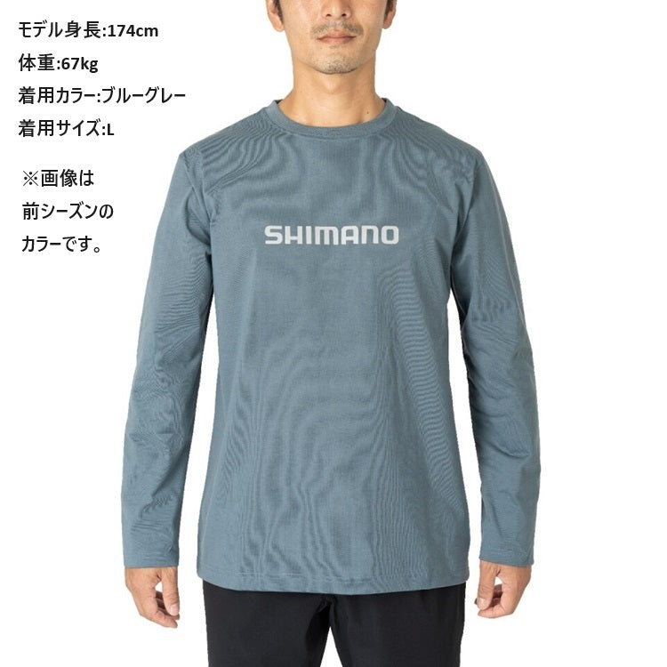 シマノ シャツ SH-022W ドライロゴTシャツ ロングスリーブ ブラック SHIMANO 取寄