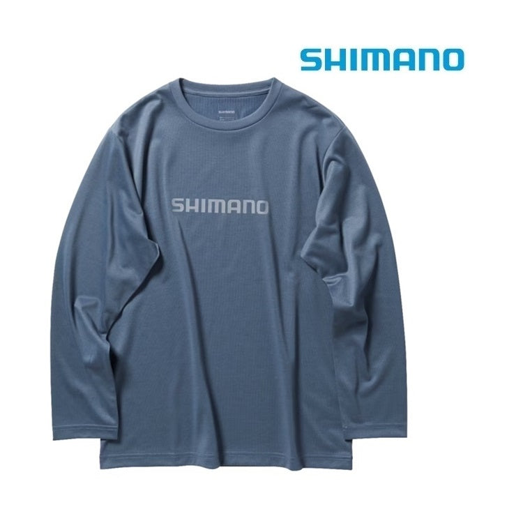 シマノ シャツ SH-022W ドライロゴTシャツ ロングスリーブ ニューブルーグレー SHIMANO 取寄