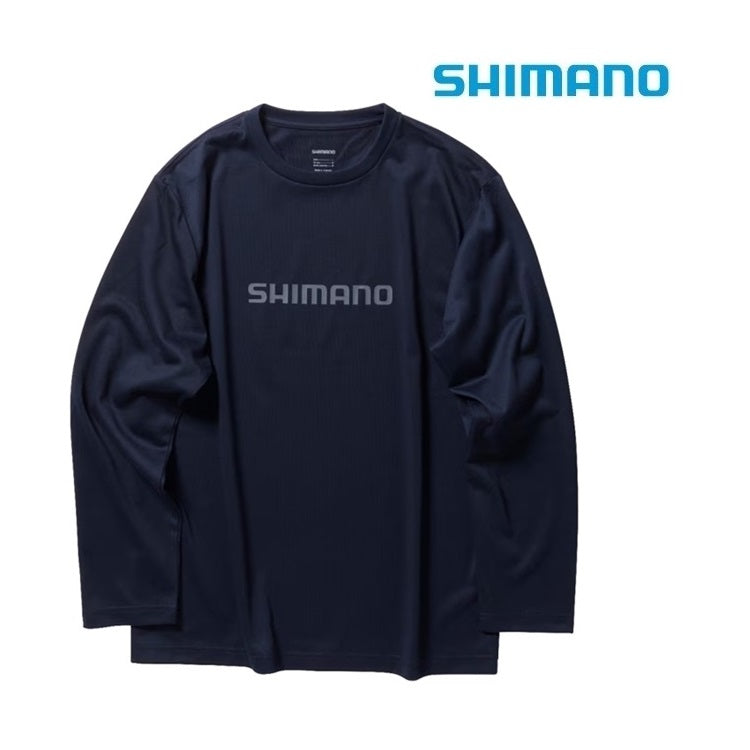 シマノ シャツ SH-022W ドライロゴTシャツ ロングスリーブ ピュアネイビー SHIMANO 取寄