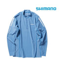 シマノ シャツ SH-040X ウォーターリペル ハーフジップシャツ ロングスリーブ サックスブルー SHIMANO 取寄