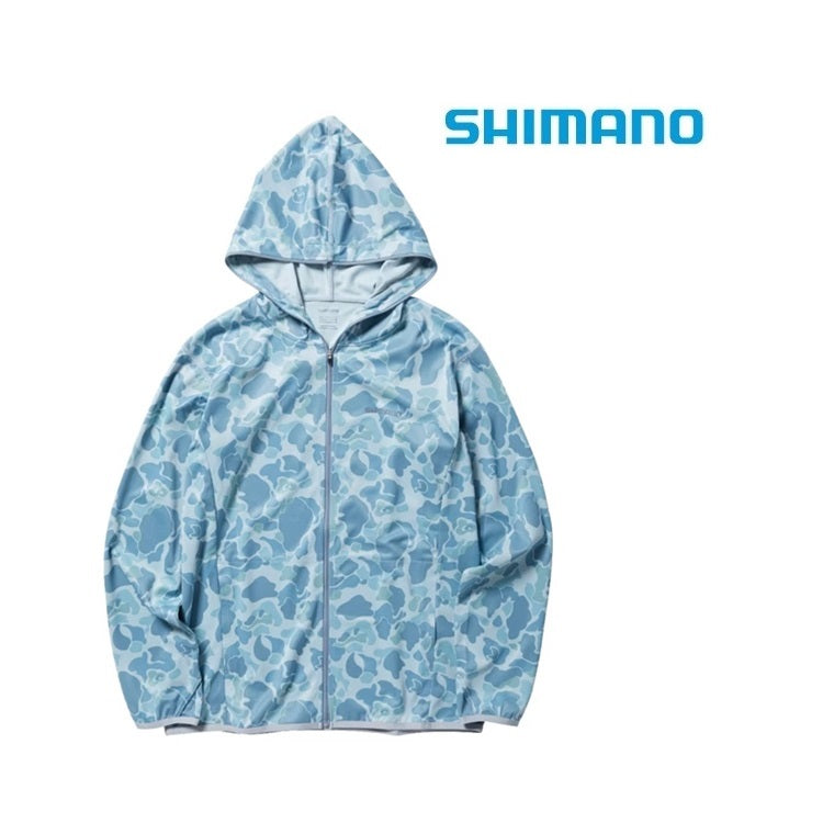 シマノ ラッシュガード WJ-040X サンプロテクションジップアップグラフィックパーカー ブルーグレーカモ SHIMANO 取寄
