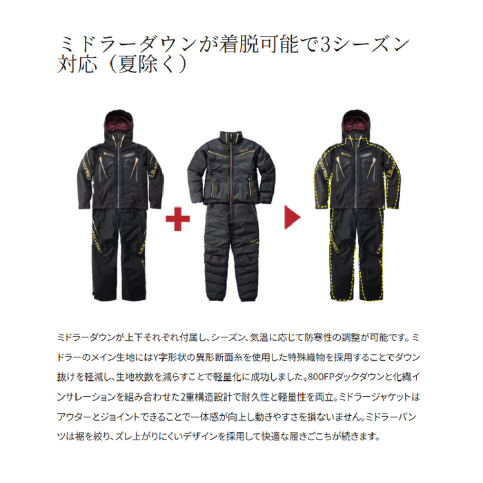 シマノ 防寒スーツ RB-130Y リミテッドプロ ゴアテックス ダウン