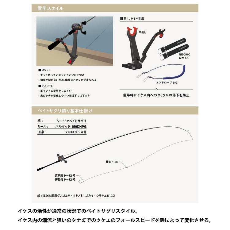 シマノ シーリア ベイトサグリ MH350 SHIMANO 海上釣堀竿