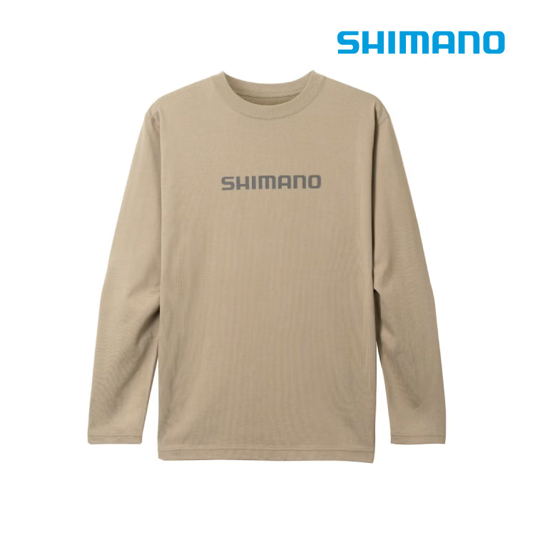 シマノ SHIMANO SH-011V コットン ロゴ ロングスリーブ ベージュ お取り寄せ