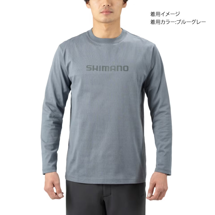 シマノ SHIMANO SH-011V コットン ロゴ ロングスリーブ ベージュ お取り寄せ
