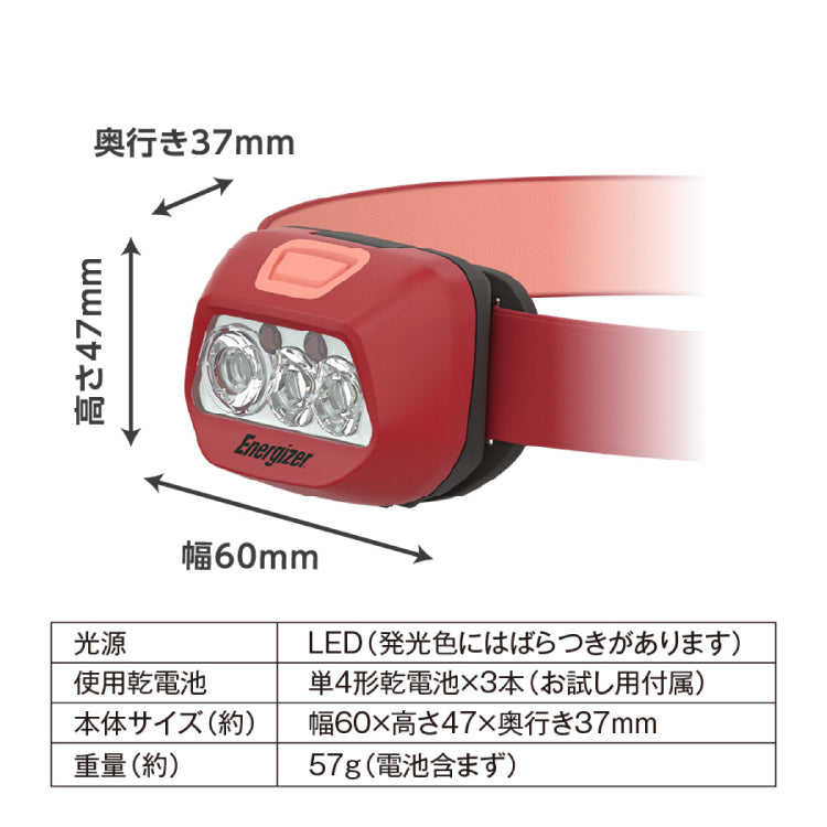 エナジャイザー ヘッドライト T12A32 ヘッドライトHDL20 LED 防水 乾電池 325ルーメン Energizer