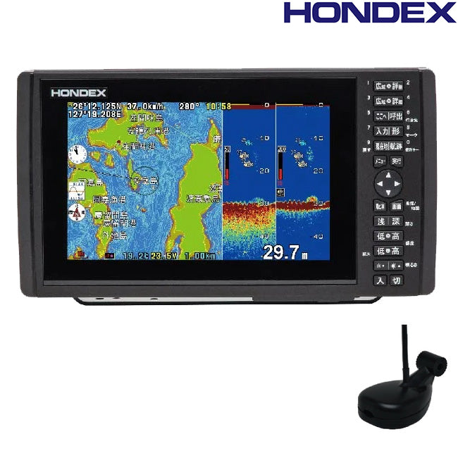 ホンデックス 魚探 HE-90S GPS内蔵 TD25仕様 9型ワイドプロッターデジタル魚探 かんたんナビシリーズ HONDEX