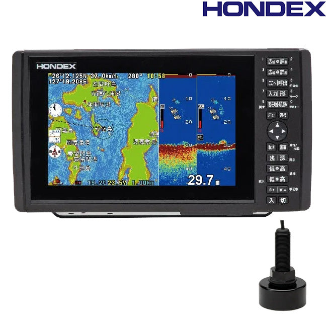 ホンデックス 魚探 HE-90S GPS内蔵 TD28仕様 9型ワイドプロッターデジタル魚探 かんたんナビシリーズ HONDEX