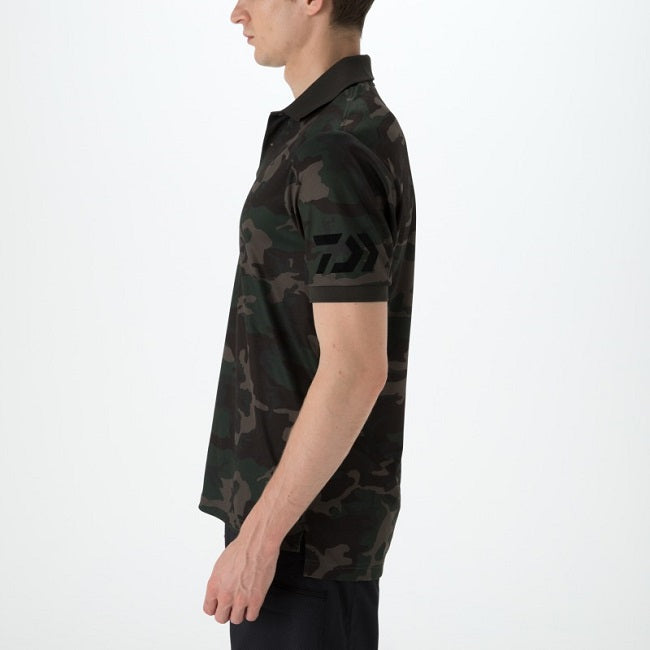 ダイワ(DAIWA)　DE-7906　半袖ポロシャツ　カラー：ブラック×ホワイト（お取り寄せ）