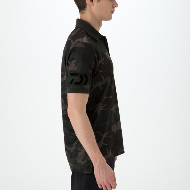 ダイワ(DAIWA)　DE-7906　半袖ポロシャツ　カラー：ブラック×ホワイト（お取り寄せ）