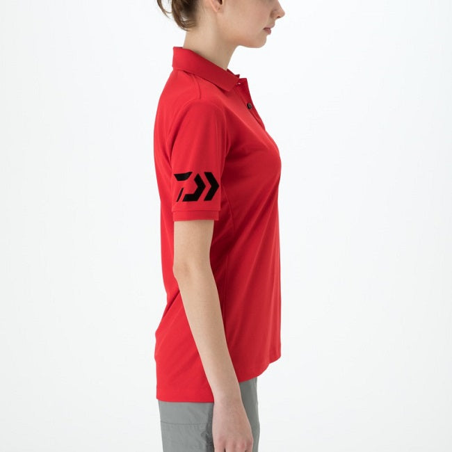 ダイワ(DAIWA)　DE-7906　半袖ポロシャツ　カラー：レッド×ブラック（お取り寄せ）