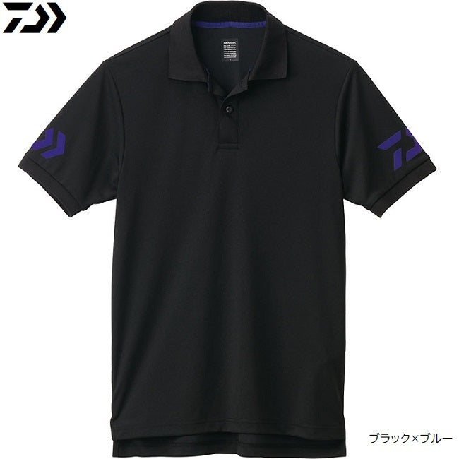 ダイワ(DAIWA)　DE-7906　半袖ポロシャツ　カラー：ブラック×ブルー（お取り寄せ）