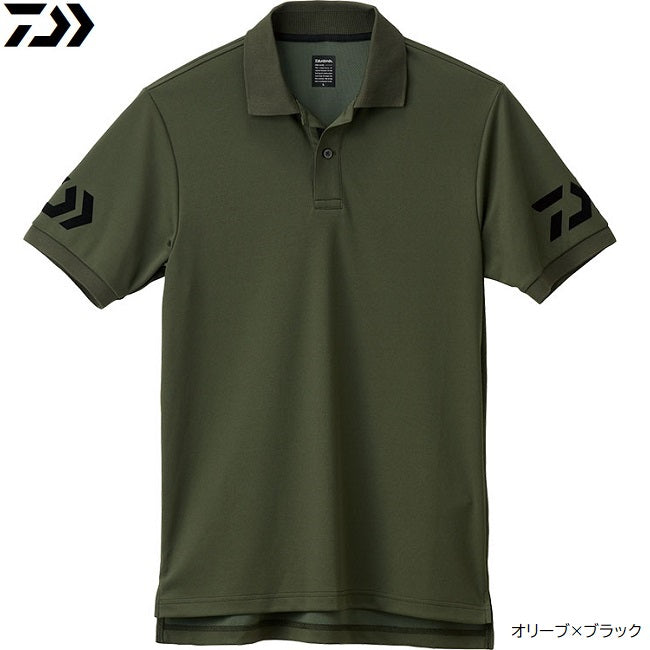 ダイワ(DAIWA)　DE-7906　半袖ポロシャツ　カラー：オリーブ×ブラック（お取り寄せ）