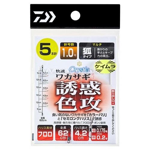 ダイワ(DAIWA)　ワカサギ仕掛け　快適ワカサギ仕掛け ケイムラカラー 誘惑色攻 M7 7本針 メール便対応可能