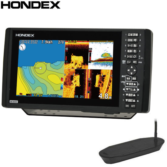 ホンデックス  魚群探知機 HE-9000〈カラー液晶GPSプロッター魚探〉HONDEX バス用 高輝度液晶