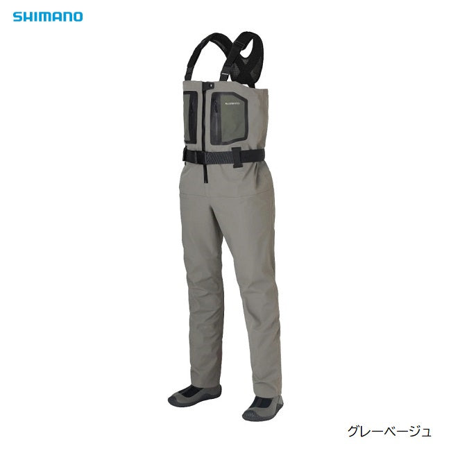 シマノ(SHIMANO)　FF-000V ドライシールド＋4ストレッチウェーダー(チェストハイ・ラジアルソール) カラー：グレーベージュ (お取り寄せ)