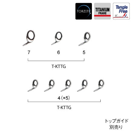 富士工業 Fuji ガイドセット T-KTTG78 ルアー用 チタン TORZITEリング ベイトフィネスセット レターパック対応可能